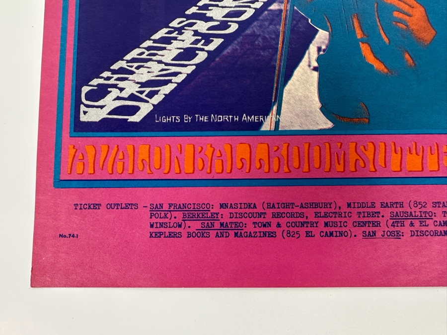 Charles Lloyd Quartet, West Coast Natural Gas Co. 1967 Concert Poster Artist Robert Fried Avalon Ballroom Family Dog FD-74-1 14 X 20 [Photo 13]