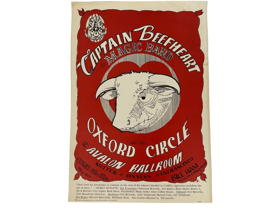 Captain Beefheart And His Magic Band 1966 Concert Poster Artist Stanley Mouse! Avalon Ballroom Family Dog FD-13-2 14 X 20 [Photo 1]