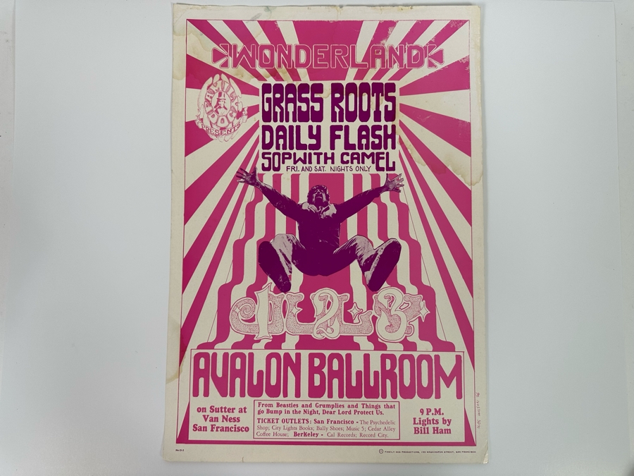 Grass Roots, Daily Flash, Sopwith Camel 1966 Concert Poster Artist Wes Wilson Avalon Ballroom Family Dog FD-15-2 14 X 20 [Photo 3]
