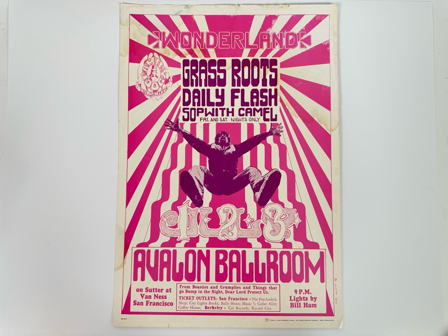 Grass Roots, Daily Flash, Sopwith Camel 1966 Concert Poster Artist Wes Wilson Avalon Ballroom Family Dog FD-15-2 14 X 20 [Photo 2]