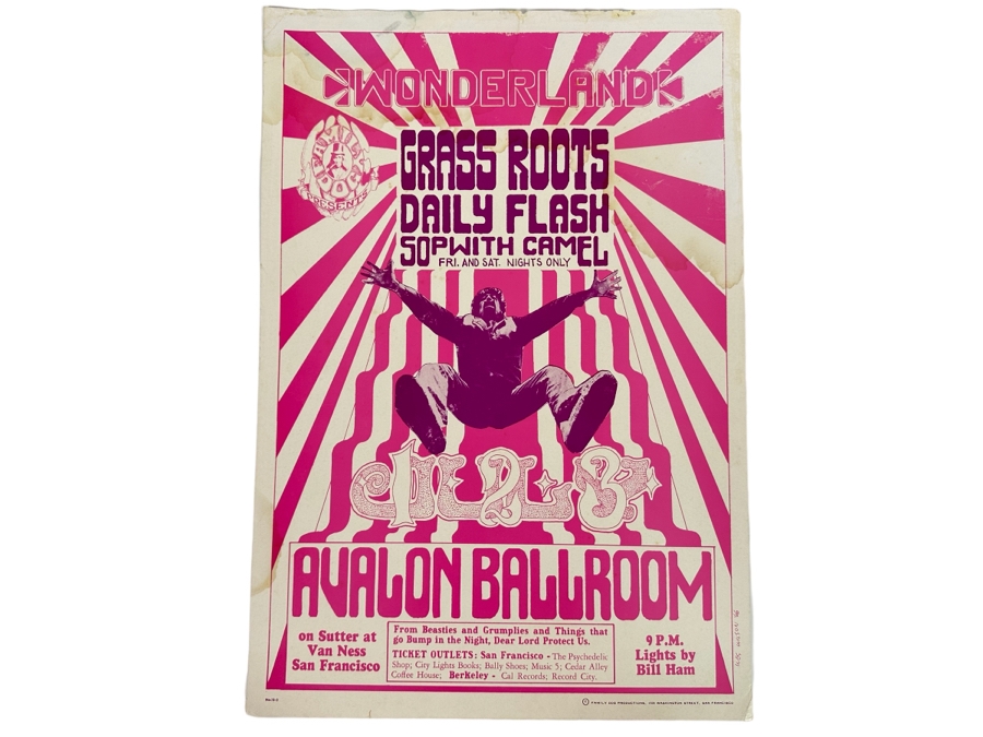 Grass Roots, Daily Flash, Sopwith Camel 1966 Concert Poster Artist Wes Wilson Avalon Ballroom Family Dog FD-15-2 14 X 20 [Photo 1]