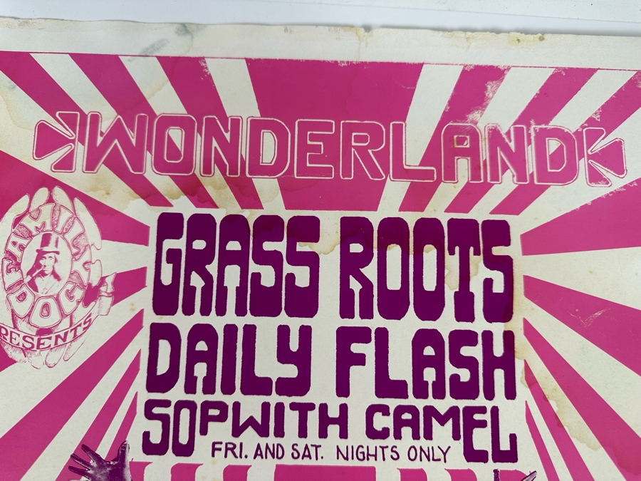 Grass Roots, Daily Flash, Sopwith Camel 1966 Concert Poster Artist Wes Wilson Avalon Ballroom Family Dog FD-15-2 14 X 20 [Photo 16]