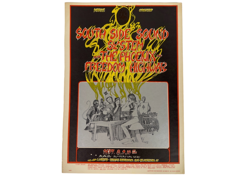 South Side Sound System, Phoenix, Freedom Highway 1967 Concert Poster Artist Greg Irons Avalon Ballroom Family Dog FD-80-1 14 X 20 [Photo 1]