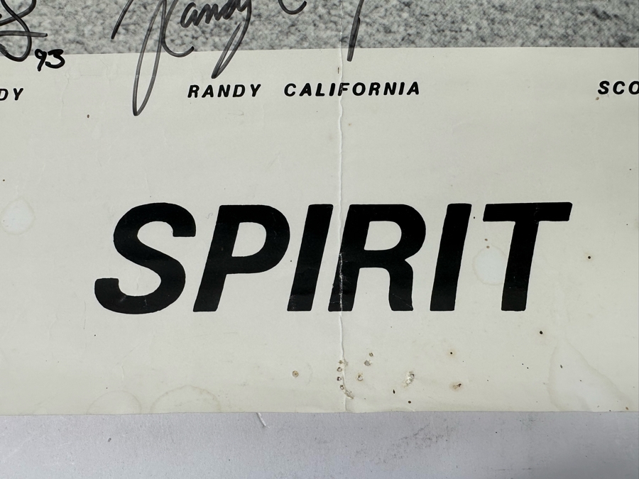 Autographed SPIRIT Rock Band Poster Signed By Randy California And Ed Cassidy 18 X 24 [Photo 7]