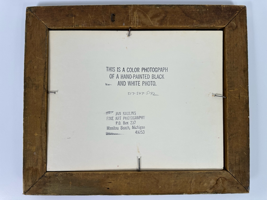 Jan Kaulins Hand Signed Greetings From Florida Color Photograph Of A Hand-Painted Black And White Photo 6.5 X 4.5 Framed 13 X 11 [Photo 9]