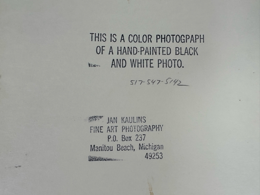 Jan Kaulins Hand Signed Greetings From Florida Color Photograph Of A Hand-Painted Black And White Photo 6.5 X 4.5 Framed 13 X 11 [Photo 10]