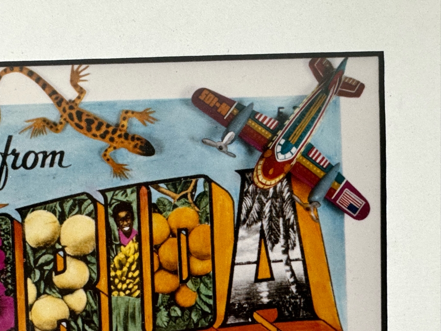 Jan Kaulins Hand Signed Greetings From Florida Color Photograph Of A Hand-Painted Black And White Photo 6.5 X 4.5 Framed 13 X 11 [Photo 4]