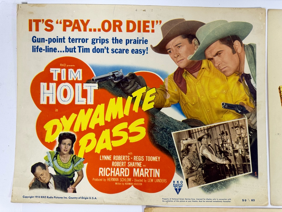 Three Vintage Western Movie Lobby Cards: Dynamite Pass, The Kid Rides Again And Montana Incident 14 X 11 [Photo 7]