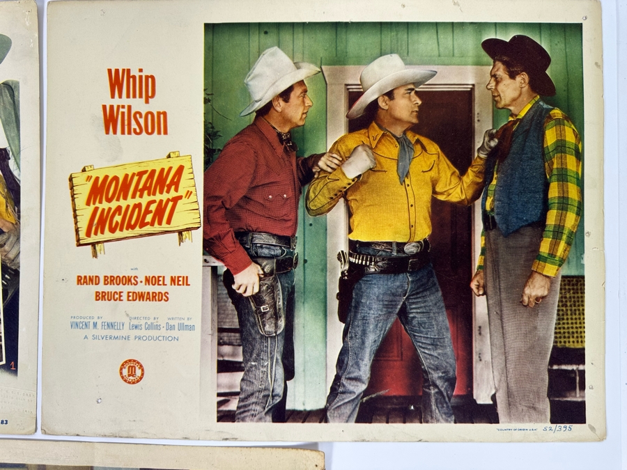Three Vintage Western Movie Lobby Cards: Dynamite Pass, The Kid Rides Again And Montana Incident 14 X 11 [Photo 10]
