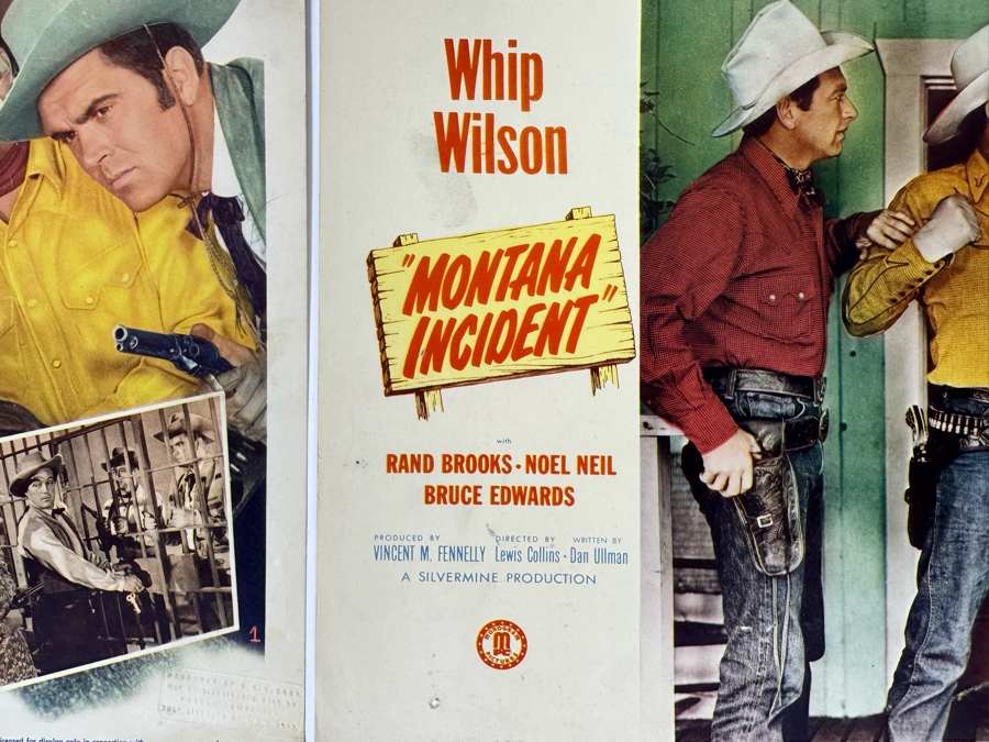 Three Vintage Western Movie Lobby Cards: Dynamite Pass, The Kid Rides Again And Montana Incident 14 X 11 [Photo 12]