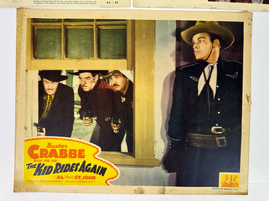 Three Vintage Western Movie Lobby Cards: Dynamite Pass, The Kid Rides Again And Montana Incident 14 X 11 [Photo 4]