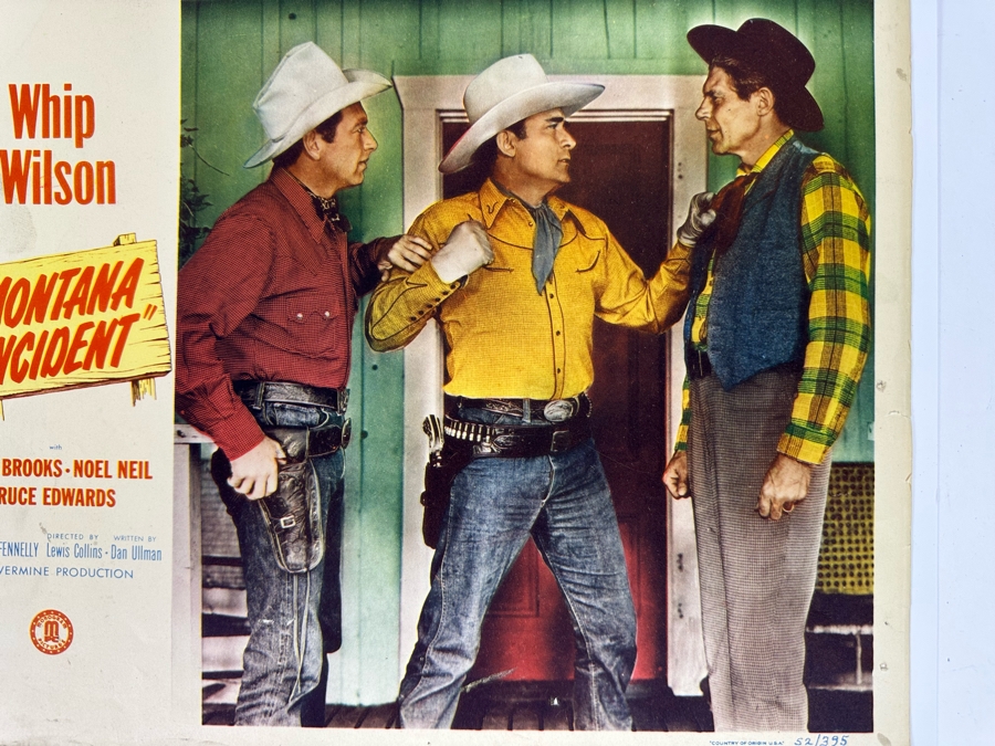 Three Vintage Western Movie Lobby Cards: Dynamite Pass, The Kid Rides Again And Montana Incident 14 X 11 [Photo 11]