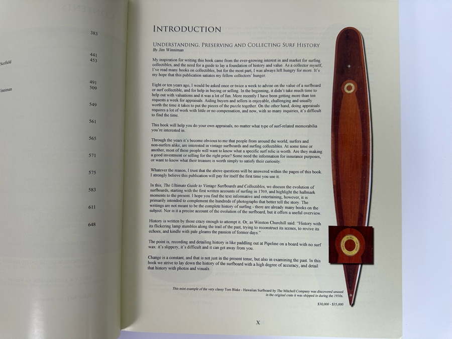 Autographed Limited Edition Hardcover Book With Sleeve 'The Ultimate Guide To Vintage Surfboards & Collectibles' Signed By Jim Winniman Numbered 126 Of 399 [Photo 7]