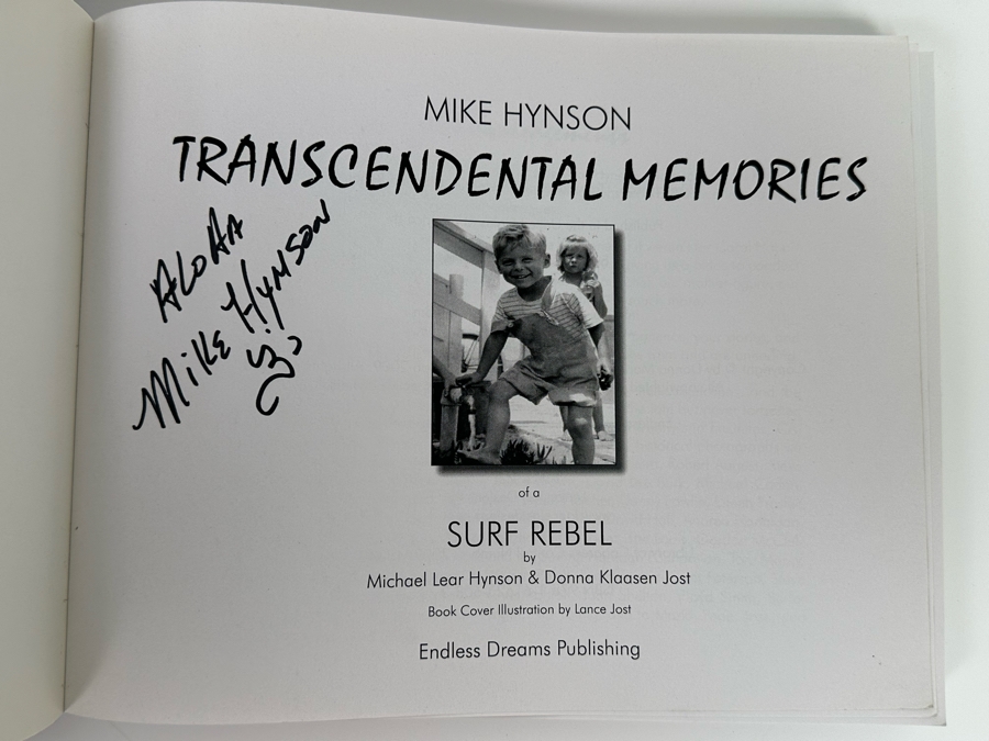 Autographed Book Mike Hynson Transcendental Memories Of A Surf Rebel Signed By Mike Hynson [Photo 2]