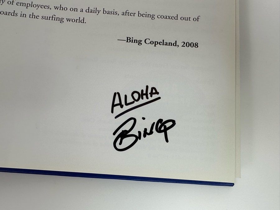 Autographed Bing Surfboards Fifty Years Of Craftmanship And Innovation Hardcover Book Signed By Bing Copeland [Photo 4]