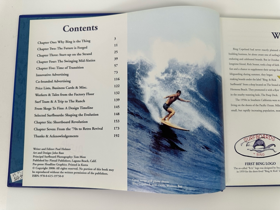 Autographed Bing Surfboards Fifty Years Of Craftmanship And Innovation Hardcover Book Signed By Bing Copeland [Photo 5]