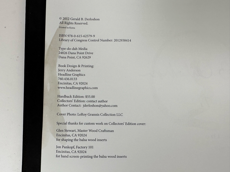 Autographed Limited Edition Book Surf Boards By Dewey Weber Little Man On Wheels Surfing Legend Dewey Weber Signed By Gerald B. Derloshon Numbered 147 Of 250 [Photo 5]