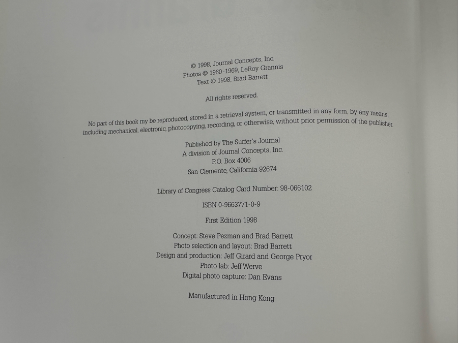 Autographed Photo: Grannis Surfing's Golden Age 1960-1969 Hardcover Book Signed By Mike Doyle On Cover, Corky Carroll, Steve Pezman, LeRoy 'Granny' Grannis (The Godfather Of Surfphotography) [Photo 9]