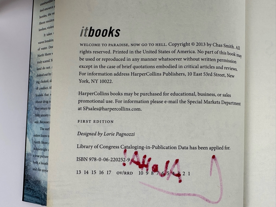 Autographed Book Welcome To Paradise, Now Go To Hell Signed By Chas Smith [Photo 5]