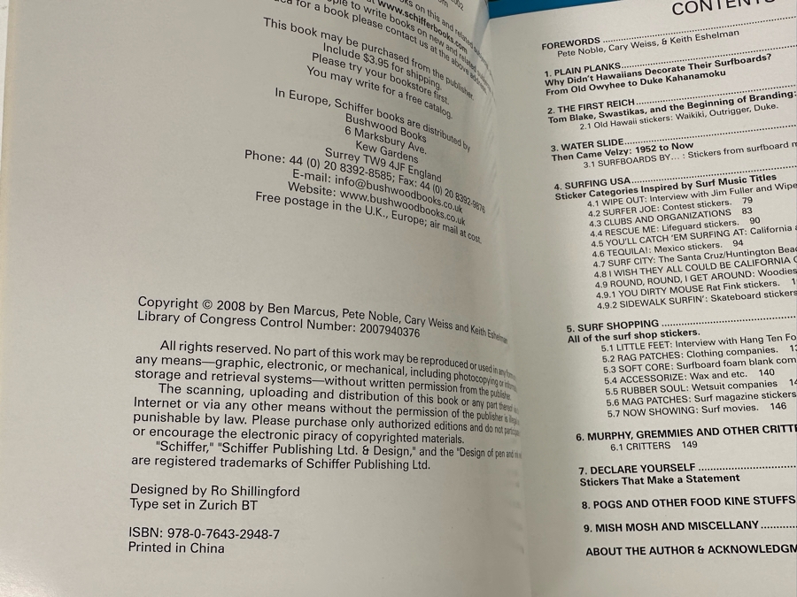 Collection Of Vintage Surf Patches: Greg Noll Surf Boards, Gordie Surf Boards, Surf Boards By Jacobs, Wardy Surfboards, Surfboards By Graham, Nectar In Pottery Barn Shadowbox Frame Plus Graphic Surf Book [Photo 14]