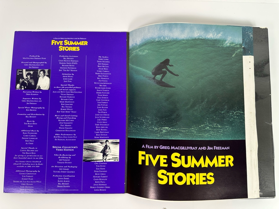 Autographed Limited Edition Deluxe Collector's Edition Of The Five Summer Stories VHS Video Numbered 488 Signed By Greg MacGillivray [Photo 6]
