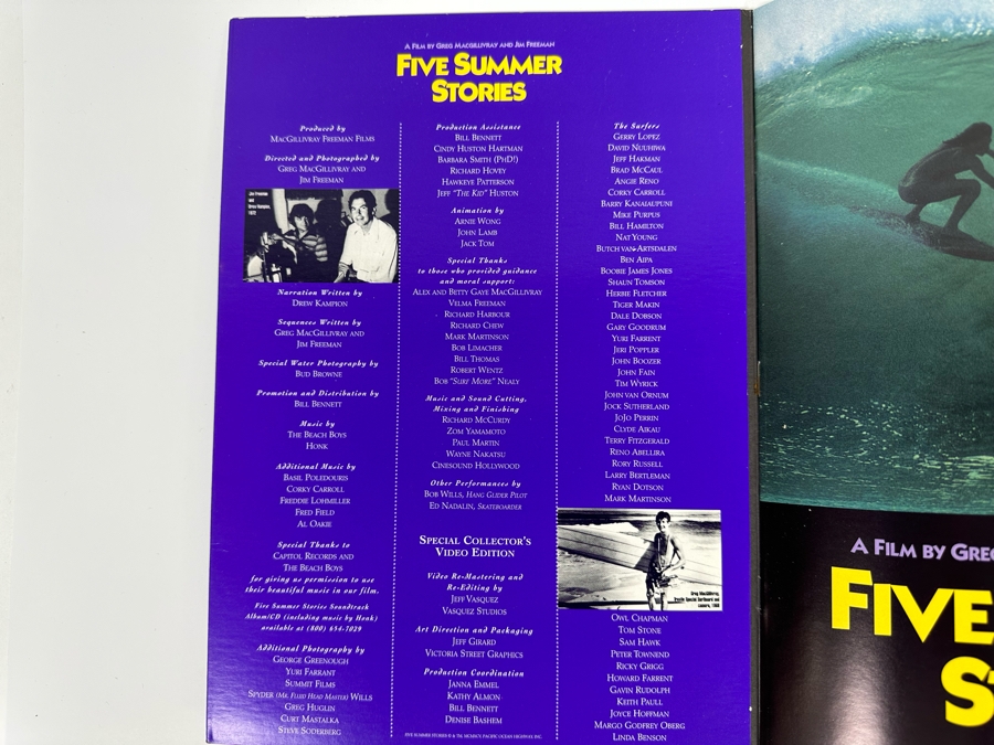 Autographed Limited Edition Deluxe Collector's Edition Of The Five Summer Stories VHS Video Numbered 488 Signed By Greg MacGillivray [Photo 8]