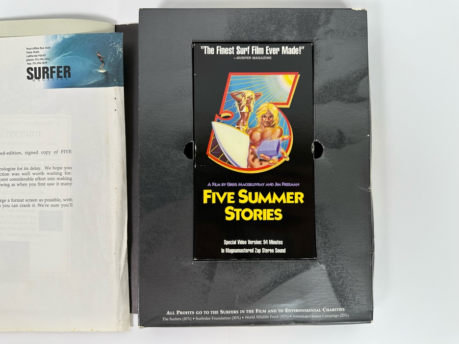 Autographed Limited Edition Deluxe Collector's Edition Of The Five Summer Stories VHS Video Numbered 488 Signed By Greg MacGillivray [Photo 18]