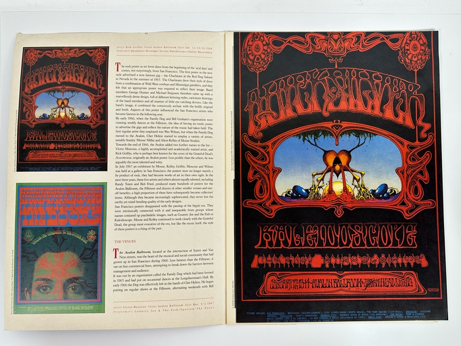 Psychedelia The Classic Poster Book Featuring Vintage Grateful Dead Posters Avalon Ballroom By Rick Griffin 1990 12 X 16.5 [Photo 3]