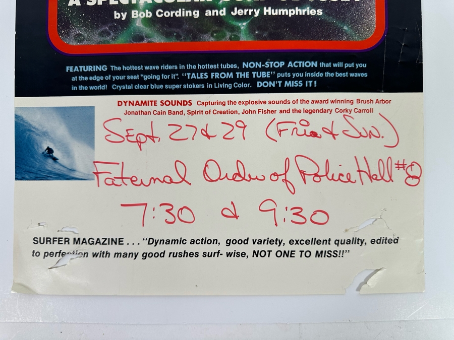 Vintage Surf Movie Poster Tales From The Tube 11 X 21 [Photo 5]