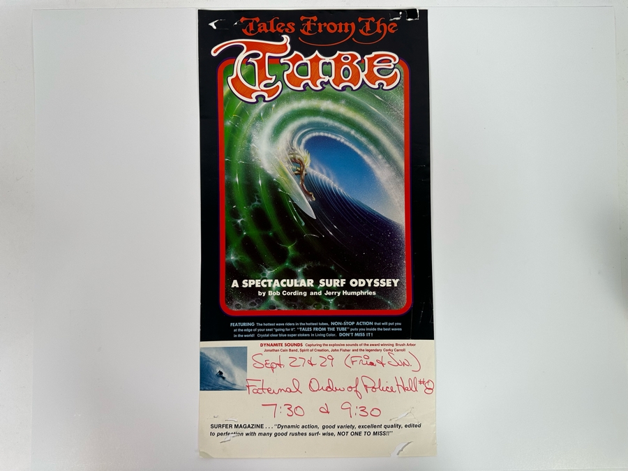 Vintage Surf Movie Poster Tales From The Tube 11 X 21 [Photo 3]