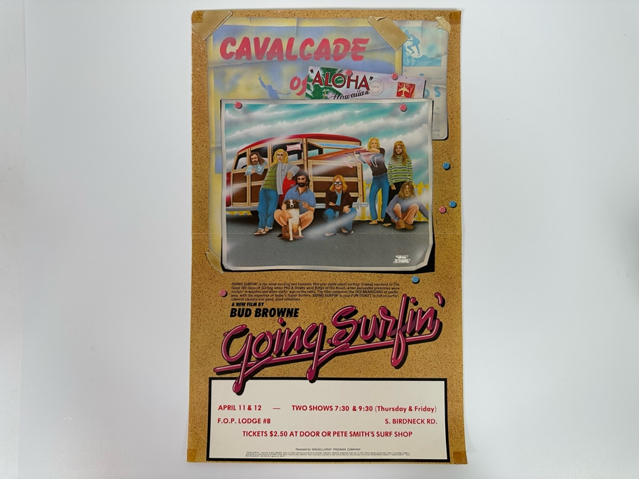 Vintage Surf Movie Poster Going Surfin' By Bud Browne 12 X 19.5 [Photo 3]