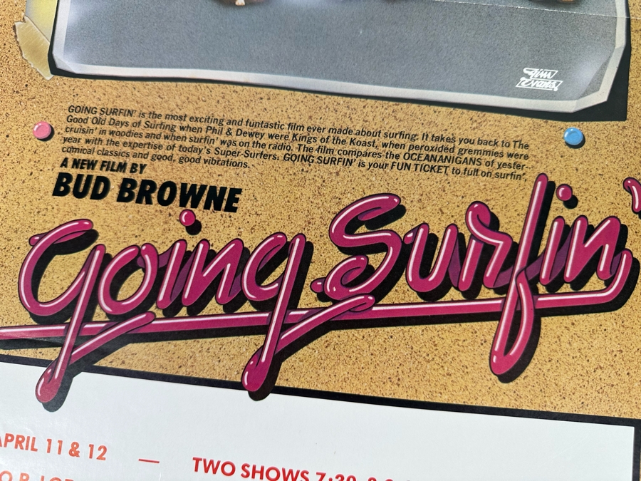 Vintage Surf Movie Poster Going Surfin' By Bud Browne 12 X 19.5 [Photo 7]