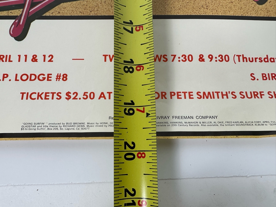 Vintage Surf Movie Poster Going Surfin' By Bud Browne 12 X 19.5 [Photo 12]