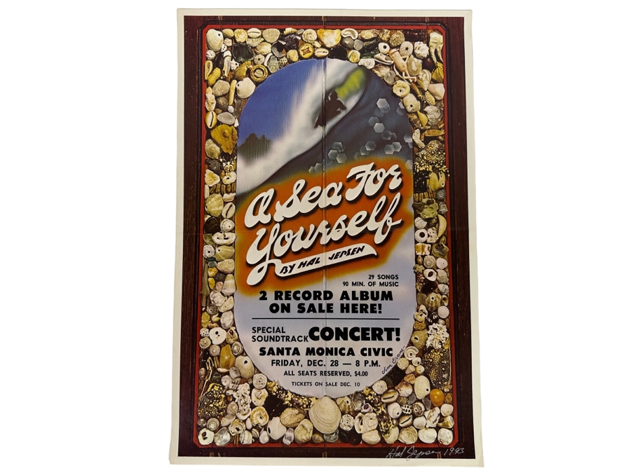 Autographed Vintage Surf Movie Poster A Sea Foe Yourself Signed By Hal Jepsen 12 X 18 [Photo 1]
