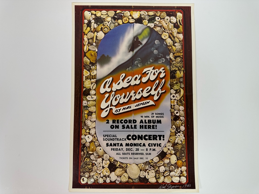 Autographed Vintage Surf Movie Poster A Sea Foe Yourself Signed By Hal Jepsen 12 X 18 [Photo 3]