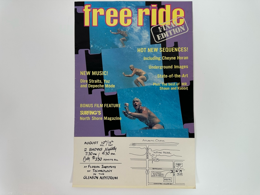 Vintage Surf Movie Poster Free Ride 11 X 17 [Photo 2]