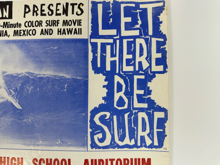 Vintage Surf Movie Poster Let There Be Surf By Jim Freeman At The Coronado High School Auditorium 1965 14 X 11.5 [Photo 7]