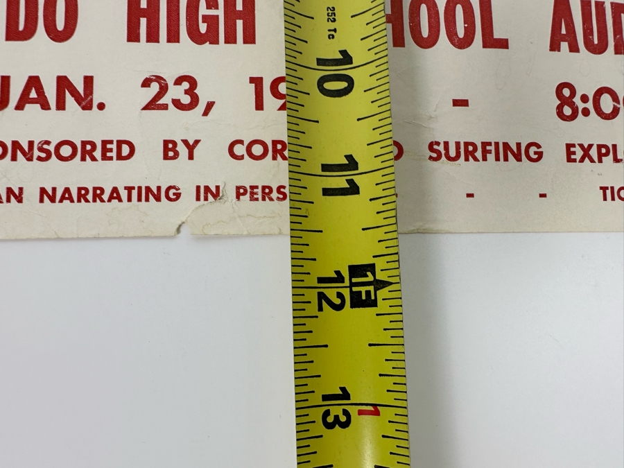 Vintage Surf Movie Poster Let There Be Surf By Jim Freeman At The Coronado High School Auditorium 1965 14 X 11.5 [Photo 13]