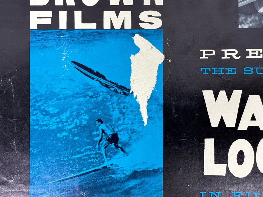 Vintage Surf Movie Poster Water Logged By Bruce Brown Films At The Coronado High School Auditorium 11 X 14 [Photo 7]