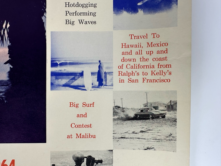 Vintage Surf Movie Poster The Waves By Walt Phillips 1964 14.5 X 10 [Photo 9]