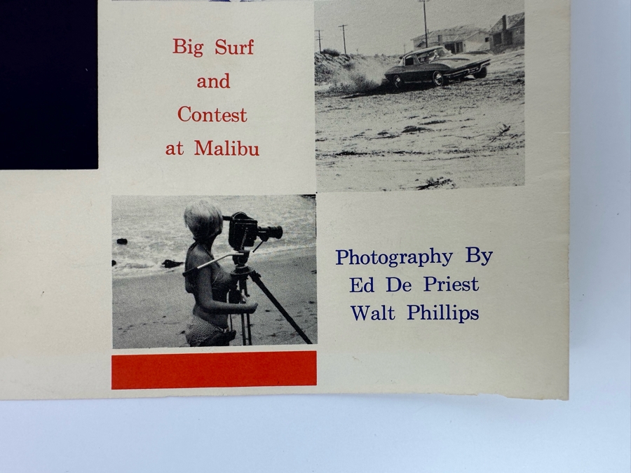Vintage Surf Movie Poster The Waves By Walt Phillips 1964 14.5 X 10 [Photo 10]