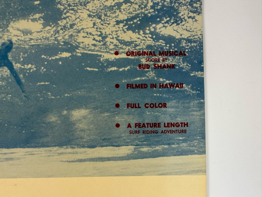 Vintage Surf Movie Poster Slippery When Wet By Bruce Brown At Anaheim High School Auditorium 9.5 X 12.5 [Photo 6]