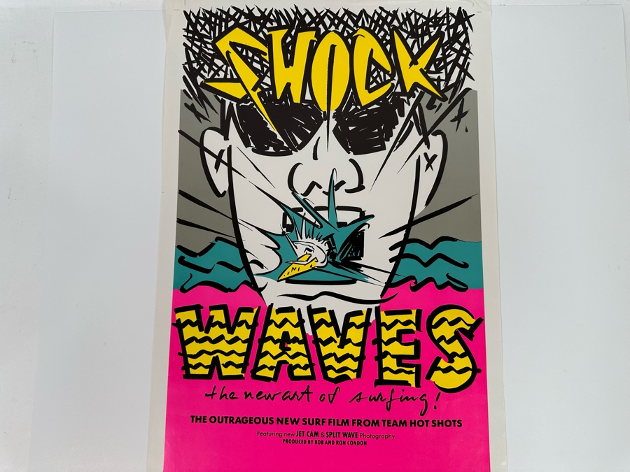 Vintage Surf Movie Poster Shock Waves The New Art Of Surfing 16 X 28 [Photo 2]