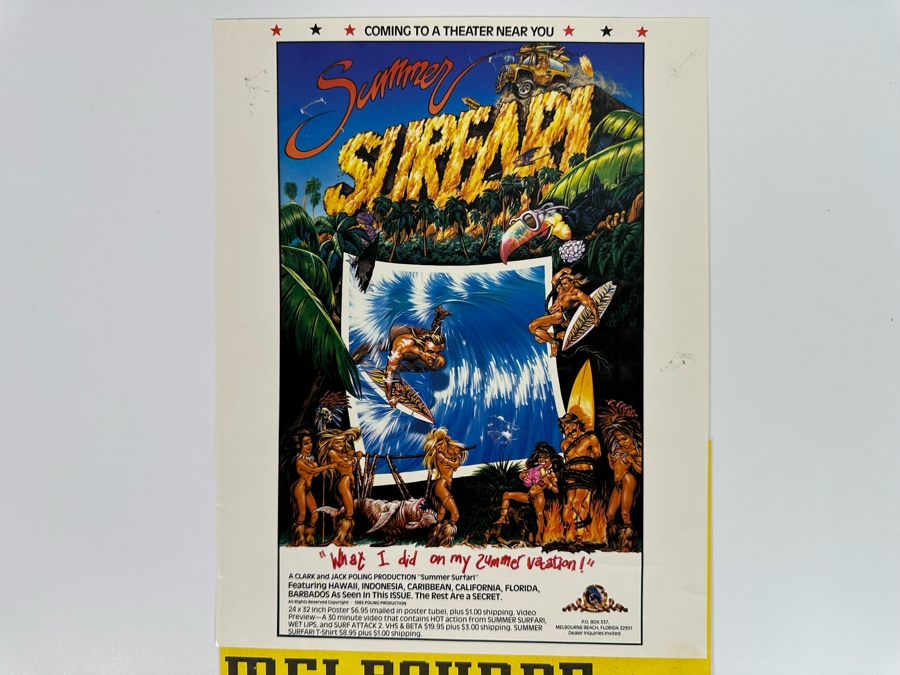 Vintage Surf Movie Poster Summer Surfari 8.5 X 18 [Photo 3]