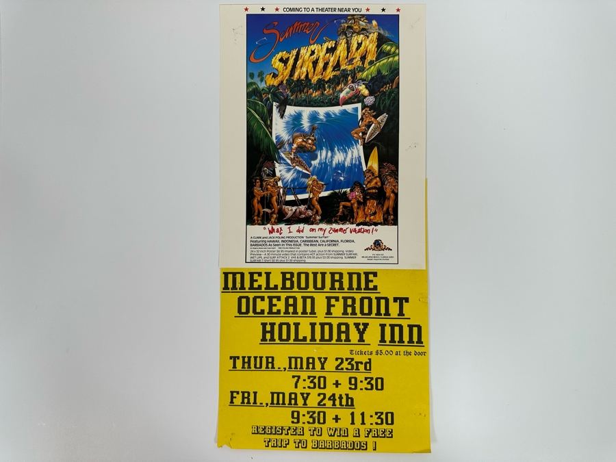 Vintage Surf Movie Poster Summer Surfari 8.5 X 18 [Photo 2]