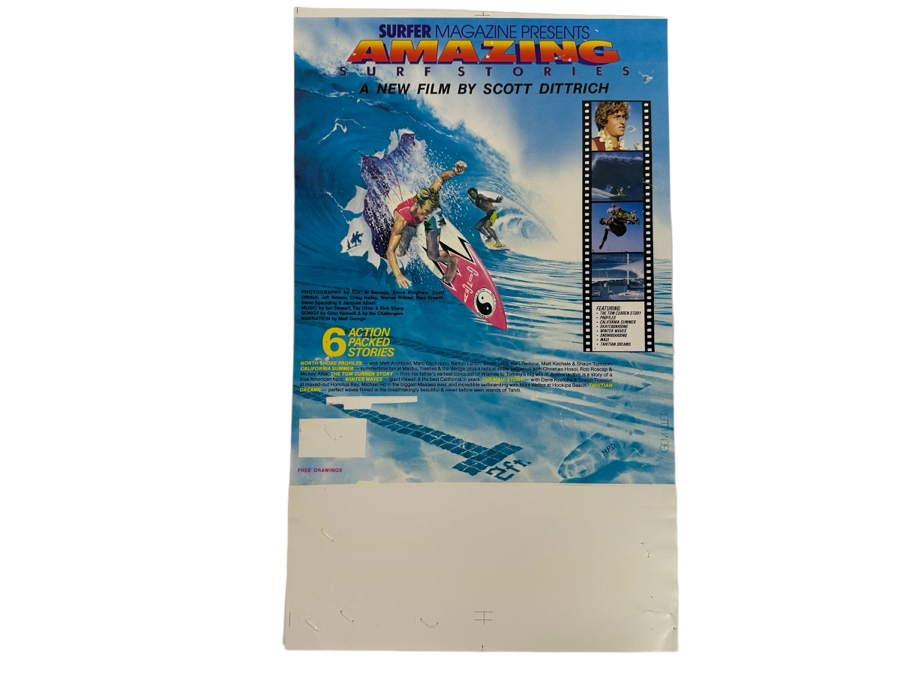 Vintage Surf Movie Poster Surfer Magazine Presents Amazing Surf Stories ...