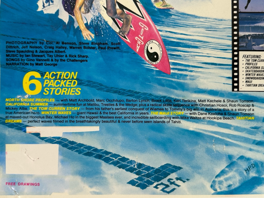 Vintage Surf Movie Poster Surfer Magazine Presents Amazing Surf Stories By Scott Dittrich 11 X 18 [Photo 9]