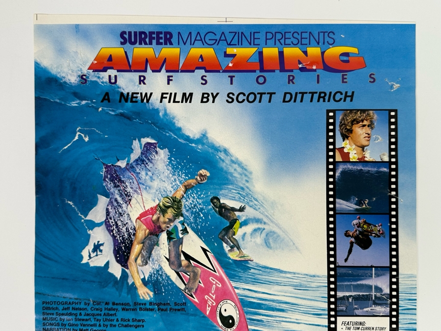 Vintage Surf Movie Poster Surfer Magazine Presents Amazing Surf Stories By Scott Dittrich 11 X 18 [Photo 4]