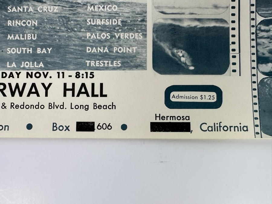 Vintage Surf Movie Poster Psyche Out By Walt Phillips 12.5 X 9.5 [Photo 8]