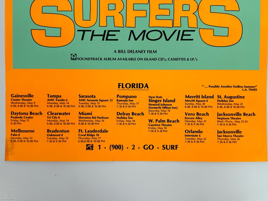 Vintage Surf Movie Poster Surfers The Movie 15 X 26 [Photo 5]